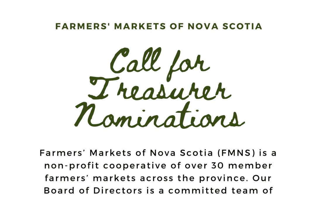 Call for Treasurer Nominations – June 25, 2020