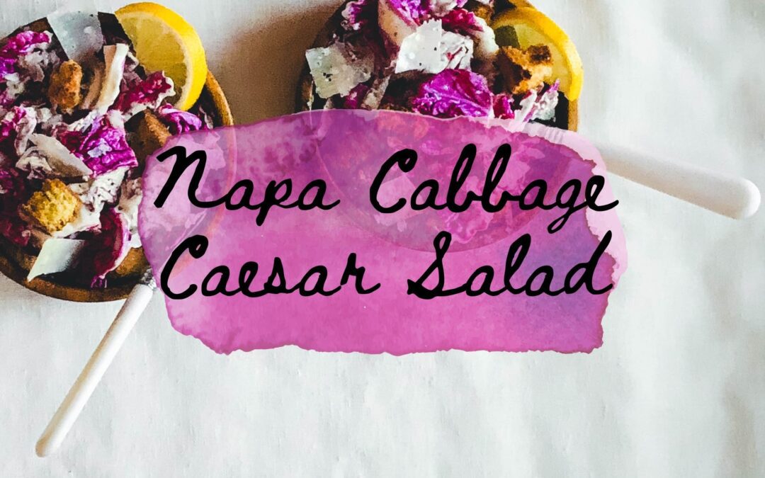 Napa Cabbage Caesar Salad with Croutons & Bacon