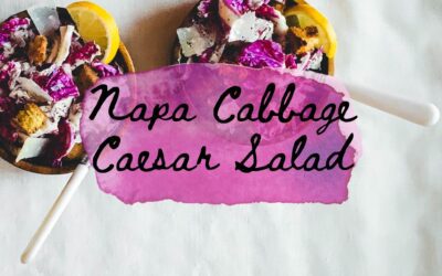 Napa Cabbage Caesar Salad with Croutons & Bacon